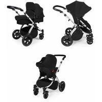 Ickle Bubba Stomp V2 Silver Frame 3in1 Travel System-Black