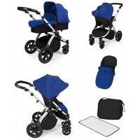 ickle bubba stomp v2 silver frame all in one travel system blue