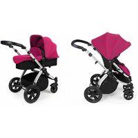 ickle bubba stomp v2 silver frame 2in1 pushchair pink