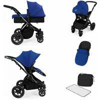 Ickle Bubba Stomp V2 Black Frame All-in-one Travel System-Blue
