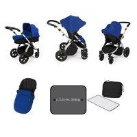 ickle bubba stomp v3 silver frame all in one travel system blue