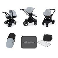 Ickle Bubba Stomp V3 Black Frame All-in-one Travel System-Silver