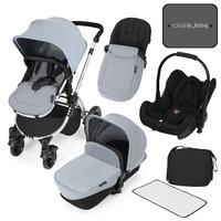 ickle bubba stomp v3 all in one travel system in silver with silver fr ...