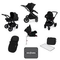 Ickle Bubba Stomp V3 All-In-1 Travel System & Isofix Base - Black/Black