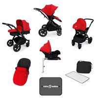 Ickle Bubba Stomp V3 All-In-1 Travel System & Isofix Base - Red/Black