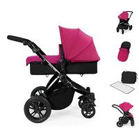 ickle bubba stomp v2 all in one travel system pink on black frame