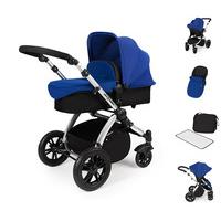 ickle bubba stomp v2 all in one travel system blue on silver frame