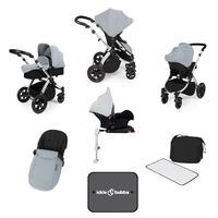 Ickle Bubba Stomp V3 All-In-1 Travel System & Isofix Base - Silver/Silver