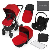 Ickle Bubba Stomp v3 All in One Travel System in Red with Silver Frame