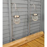 ice orb light with shepherds hook twin pack solar by gardman