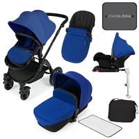 Ickle Bubba Stomp v3 All in One Travel System with Isofix Base in Blue with Black Frame
