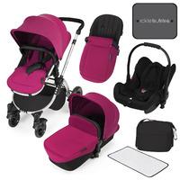 ickle bubba stomp v3 all in one travel system in pink with silver fram ...
