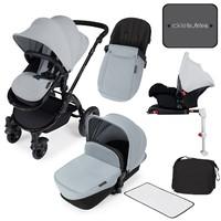 Ickle Bubba Stomp v3 All in One Travel System with Isofix Base in Silver with Black Frame