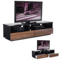 iceburg black and walnut gloss low level tv stand