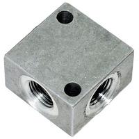 ICH 60405 Square Cross Manifold 4-Port G1/2 Aluminium 10 bar