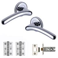 ico round rose internal door pack polished chrome