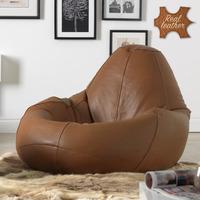 ICON Real Leather XXL Gaming Bean Bag Recliner Tan