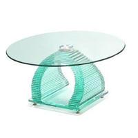 iceman round glass coffee table