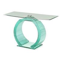 Iceman Console Table In All Glass With Chrome Support