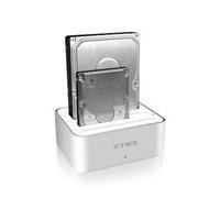 Icy Box IB-120StU3-Wh Dual Bay Docking Station for 2 x 2.5 inch or 3.5 inch SATA HDD to USB 3.0 Host