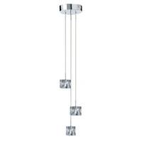 Ice Cube 3 Light Chrome Pendant With Clear Glass Shades