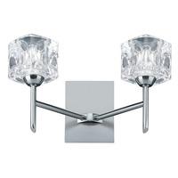 Ice Cube 2 Lamp Satin Silver Wall Light With Concave Glasses