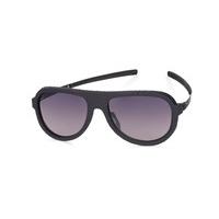 Ic! Berlin Sunglasses P0011 Romer P Pebble Leather - Black to Grey