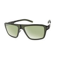 Ic! Berlin Sunglasses D0005 M13 Bjornsonstrabe Black-Broken-Bottle - Moss Green Mirror