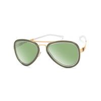 Ic! Berlin Sunglasses D0005 Rinaldo P. Rose-Gold-Olive-Glossy-Ivory - Bottle Green Mirror