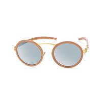 Ic! Berlin Sunglasses D0011 Tanja W. Matt-Gold-Terra-Cotta - Teal Mirror