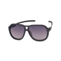 Ic! Berlin Sunglasses PH0010 Rakete Pebble Leather Plotic - Black to Grey