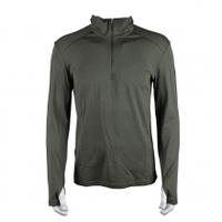 icebreaker mens tech top long sleeve half zip cargo green m