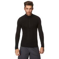 icebreaker mens everyday long sleeve half zip baselayer black black