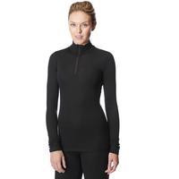 icebreaker womens everyday long sleeve half zip baselayer black black