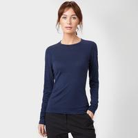 icebreaker womens oasis crew neck baselayer blue blue