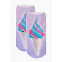 Ice Cream Ankle Socks - purple