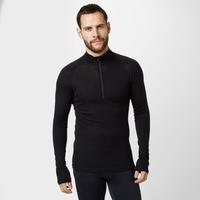 icebreaker mens everyday long sleeve half zip baselayer black black