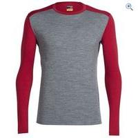 icebreaker mens oasis long sleeve crewe size xl colour gritstone heat