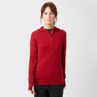 icebreaker womens terra long sleeve half zip hoodie red