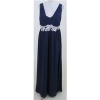 Ice Blossom size 16 dark blue embellished evening dress