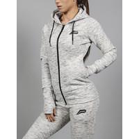 iconic full zip ladies grey hooded jacket slub grey xsmall