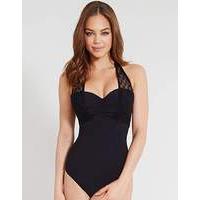 icon spot mesh d g halter swimsuit