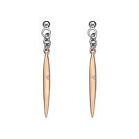 Icicle Single Drop Earrings - Rose Gold Plated Sterling Silver