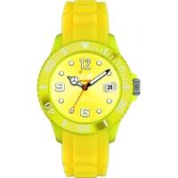 ice watch steel yellow rubber strap yellow dial watch siywbs12