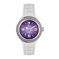 Ice-Watch White Rubber Strap Stone Bezel Purple Watch IPE.ST.WSH.U.S.12