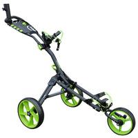 iCart One Compact 3 Wheel One Click Push Trolley Grey/Green