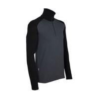 icebreaker tech top long sleeve half zip men monsoon black