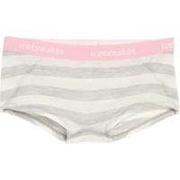 icebreaker sprite hot pants stripe 103111 blizzard heather snow camell ...