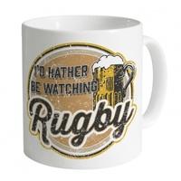 id rather be watching rugby light mug