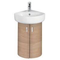 ideal standard imagine compact oak effect vanity corner unit basin mix ...